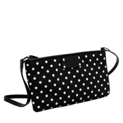 Kate Spade Spot Nylon Presley Bag- Black-Cream