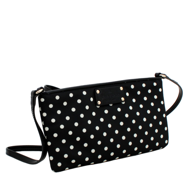 Kate Spade Spot Nylon Presley Bag- Black-Cream