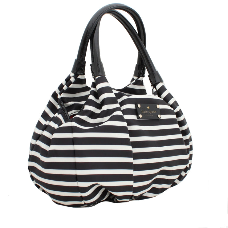 Kate Spade Spot Nylon Small Karen Bag- Black-Cream