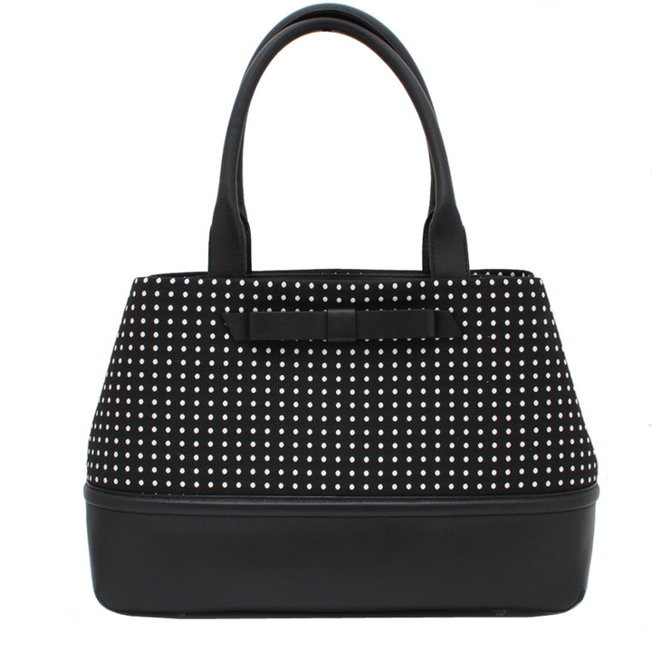 Kate Spade Chelsea Park Jacquard Elena Bag- Black-Cream