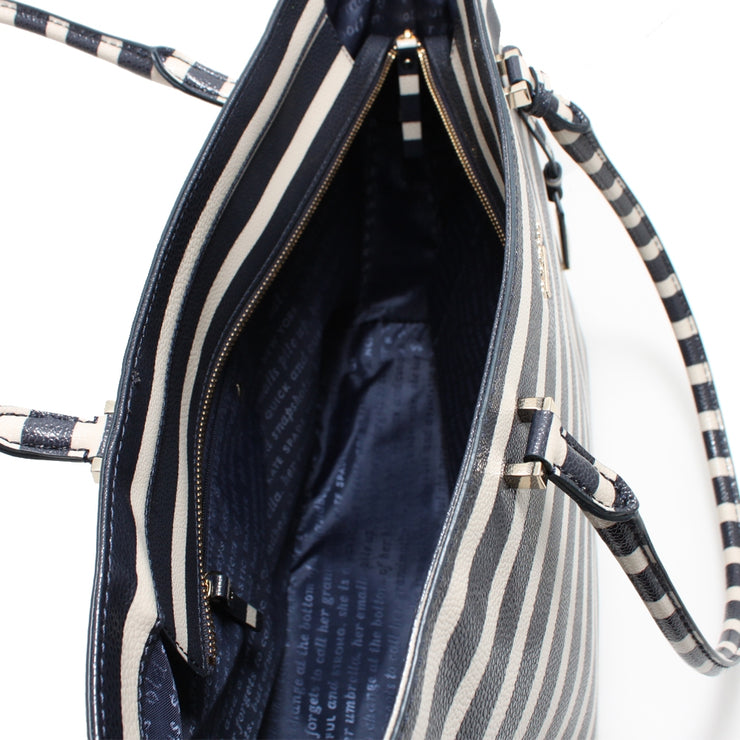 Kate Spade Cedar Street Stripe Small Harmony Bag- Offshore-Pebble