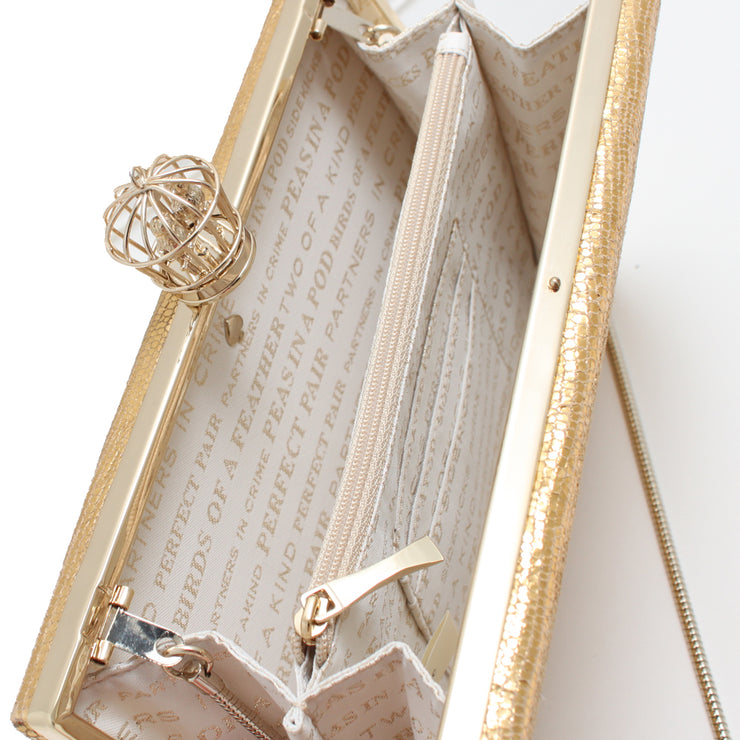 Kate Spade Song Bird Emanuelle Shoulder Clutch Bag- Gold