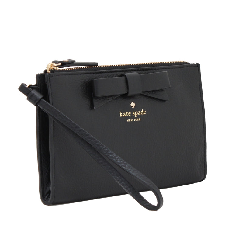 Kate Spade North Court Bow Leyna Wristlet Clutch Bag- Black