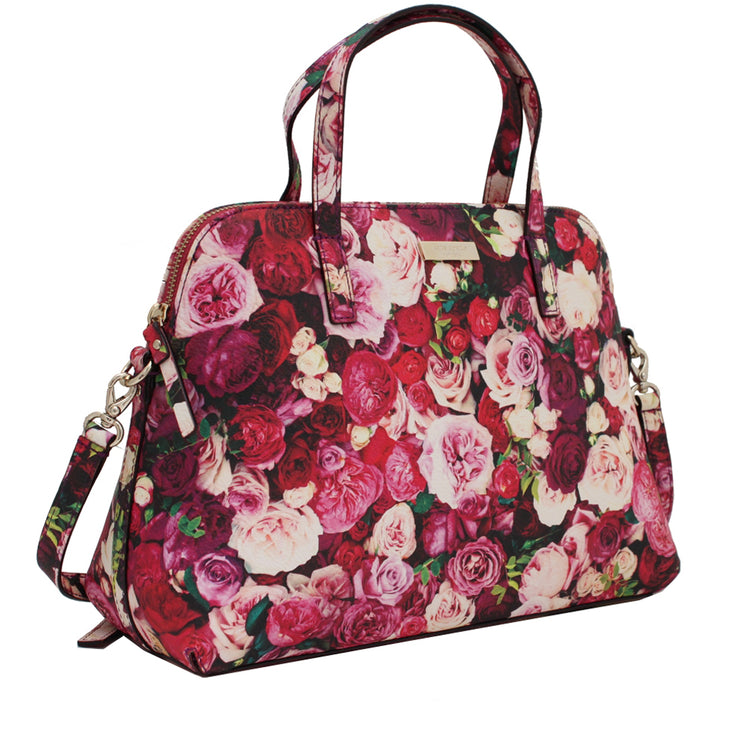 Kate Spade Grant Steet Floral Small Rachelle Bag- Multi Photoreal Rose