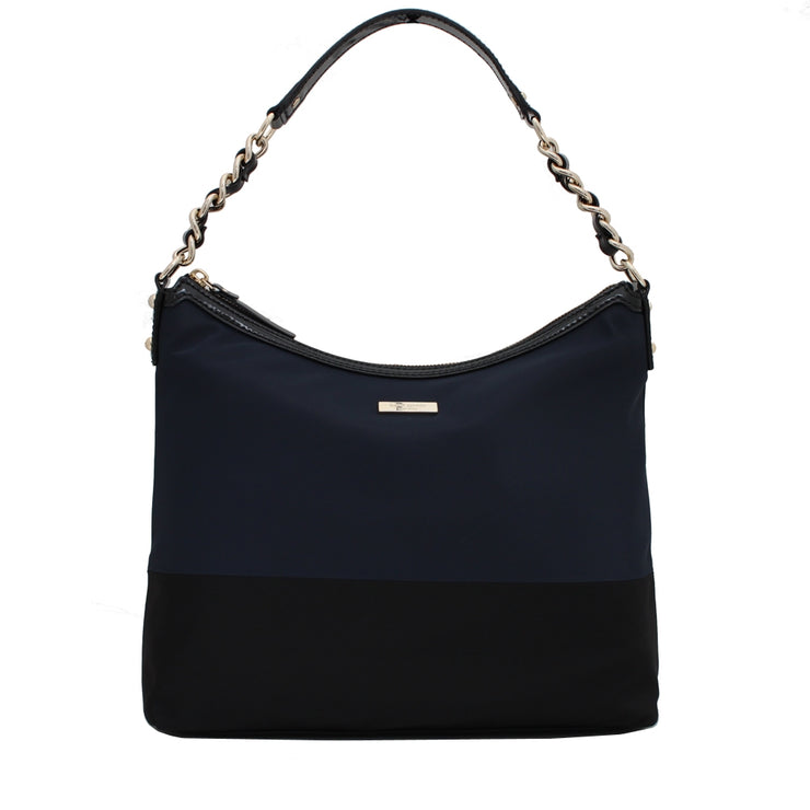 Kate Spade Fashion Nylon Colourblock Medium Serena Bag- Navy- Black