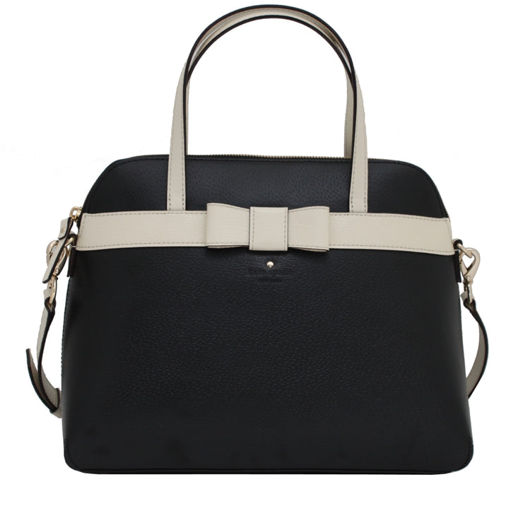 Kate Spade Kirk Park Medium Maise Bag- Black- Porcelain