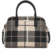 Kate Spade Grant Street Grainy Vinyl Small Rachelle Bag- Woodland Plaid Pumice