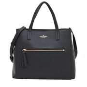 Kate Spade Spencer Court Tera Leather Satchel Bag- Black