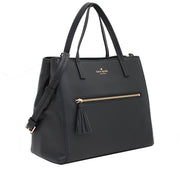Kate Spade Spencer Court Tera Leather Satchel Bag- Black