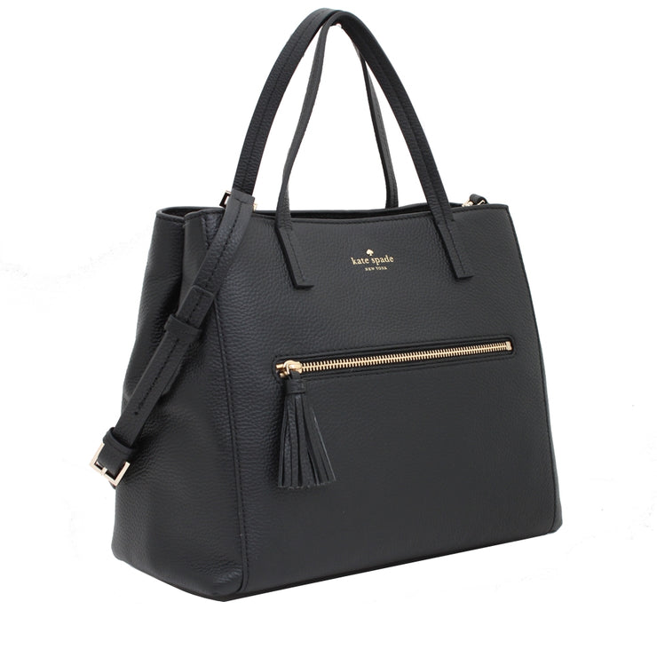 Kate Spade Spencer Court Tera Leather Satchel Bag- Black