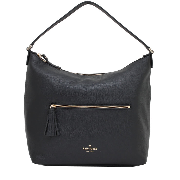 Kate Spade Spencer Court Caren Leather Hobo Bag- Black
