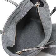 Kate Spade Frosted Felt Small Harmony Bag with Wristlet- Heather Grey- Silver