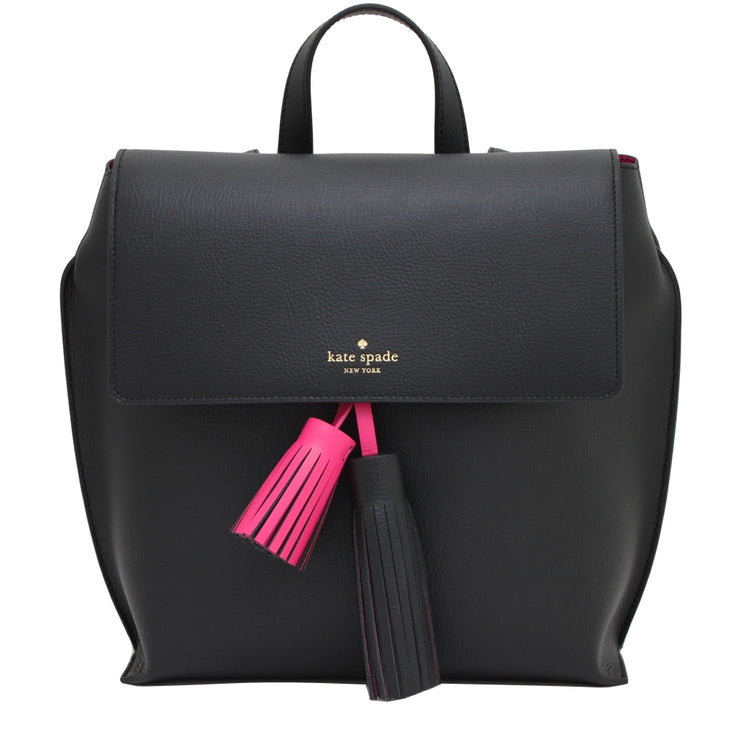 Kate Spade Foster Court Kirk Back Pack Bag- Black- Sweetheart Pink