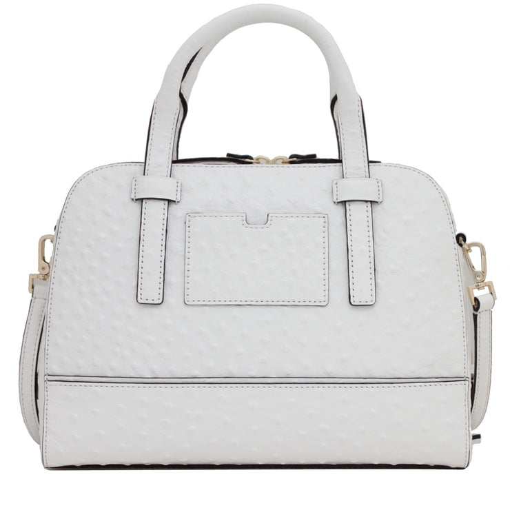 Kate Spade Riverside Street Ostrich Small Felix Bag- Bright White