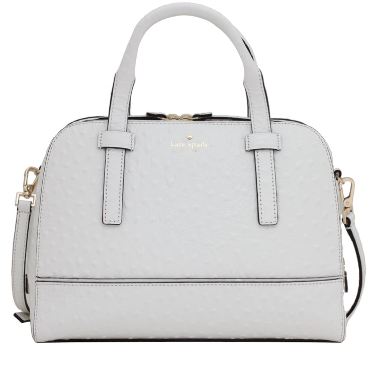 Kate Spade Riverside Street Ostrich Small Felix Bag- Bright White