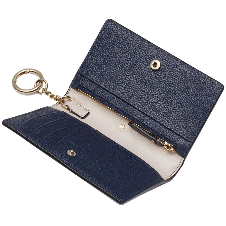 Kate Spade Margaux Small Keyring Wallet- Coin Purse- Key- Card Holder- Horizon Blue Multi