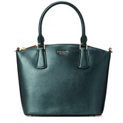 Kate Spade Sylvia Small Crossbody Tote Bag- Deep Evergreen Metallic