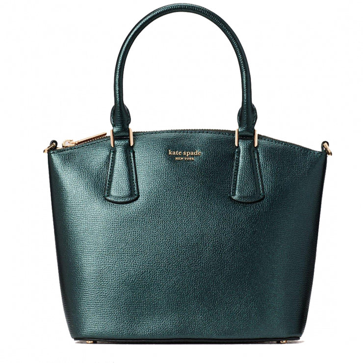 Kate Spade Sylvia Small Crossbody Tote Bag- Deep Evergreen Metallic