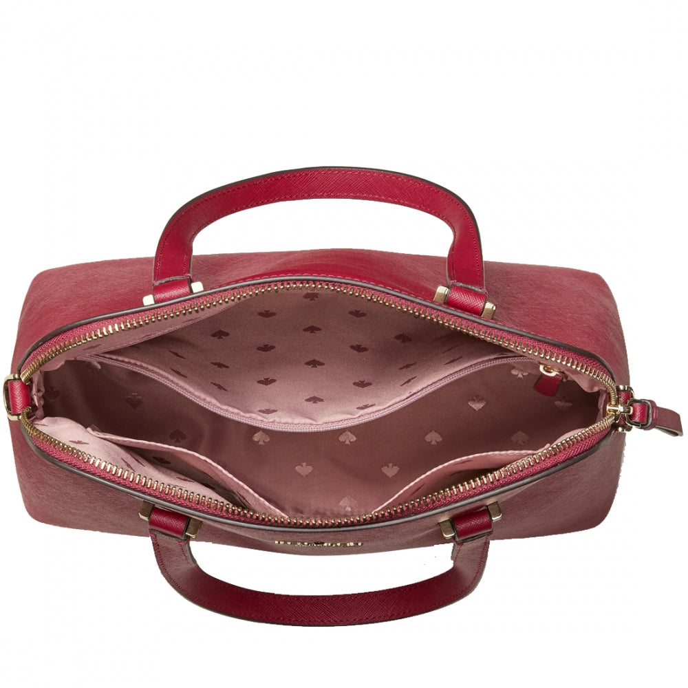 Kate Spade Maise Medium Dome Satchel Bag Plaid Red PinkOrchard