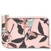 Kate Spade Cameron Paper Rose Medium L-Zip Cardholder