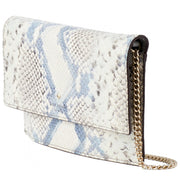 Kate Spade Hayes Street Snake-Embossed Brennan Clutch/ Shoulder/ Crossbody Bag- Dark Indigo