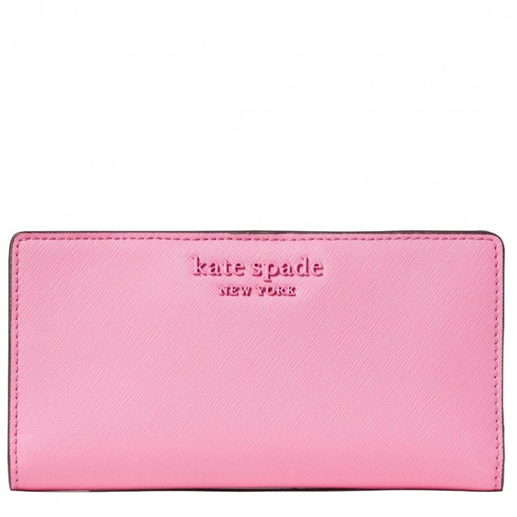 Kate Spade Cameron Monotone Large Slim Bifold Wallet- Bright Peony
