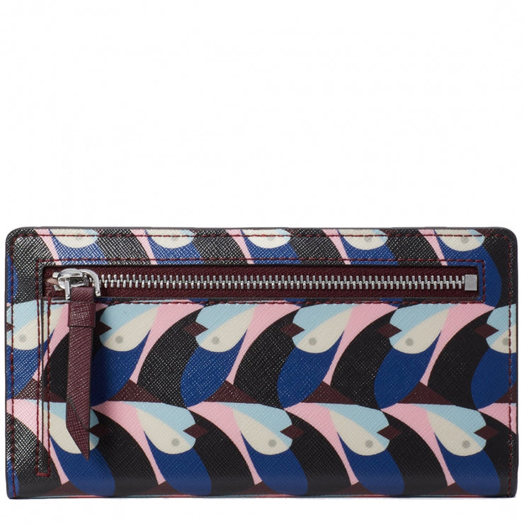 Kate Cameron Geo Birds Large Slim Bifold Wallet