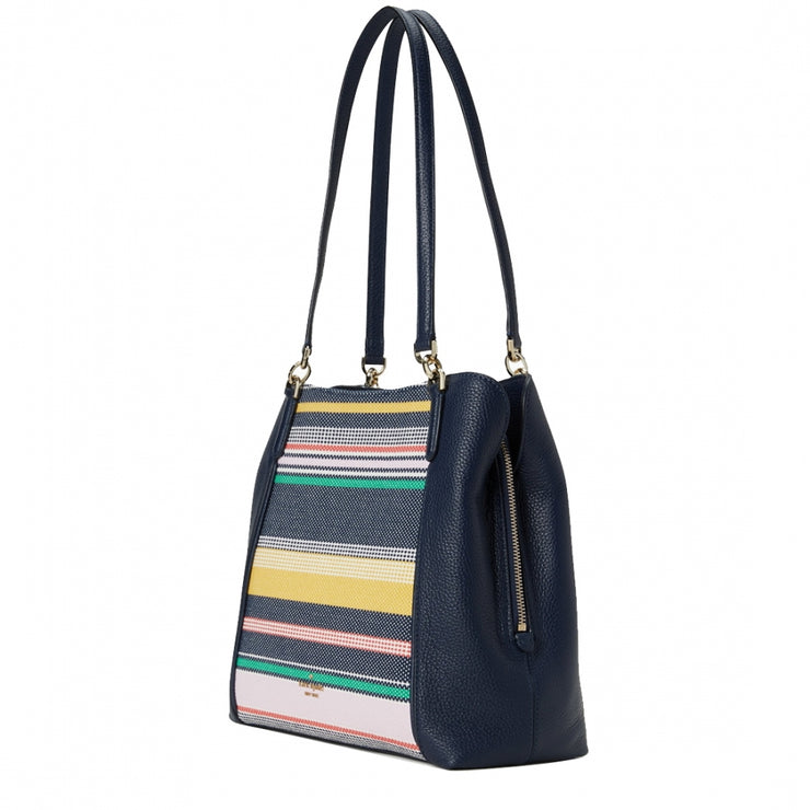 Kate Spade Jackson Boardwalk Stripe Medium Triple Compartment Shoulder Bag