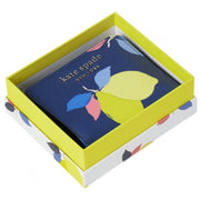 Kate Spade Cameron Lemon Zest Boxed Small L-Zip Bifold Wallet wlru6246