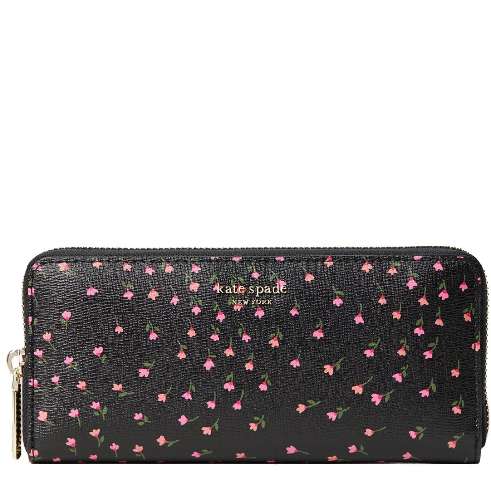 Kate Spade Sylvia Meadow Slim Continental Wallet- Black Multi