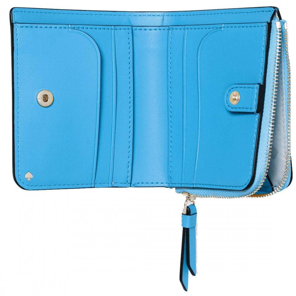 Kate Spade Cameron Monotone Small L-Zip Bifold Wallet in Oceanside 