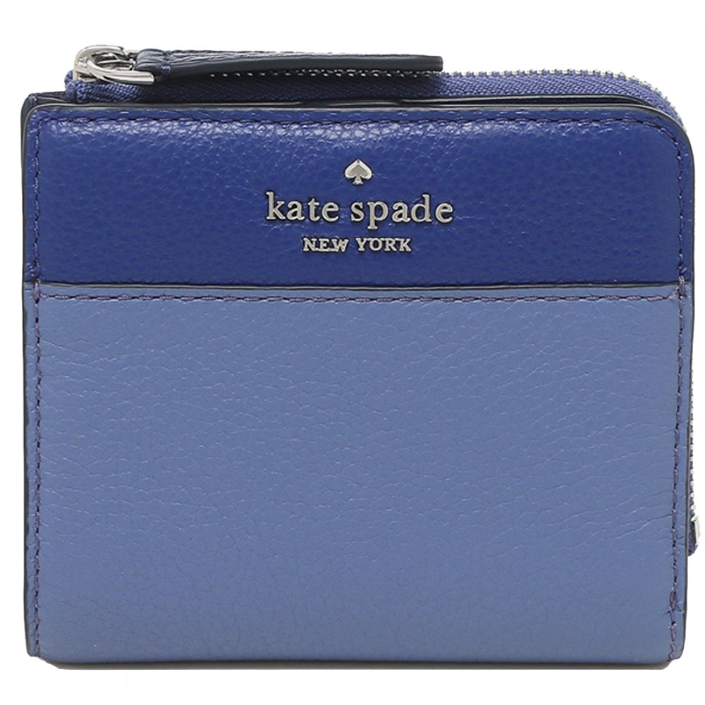Kate Spade Jackson Colorblock Small Windowless L Zip Bifold Wallet in PinkOrchard