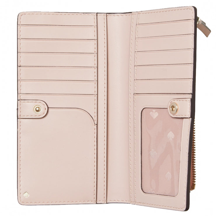 Kate Spade Cameron Paper Rose Large Slim Bifold Wallet WLRU5538 in Pink Multi