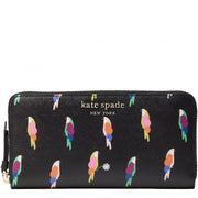 Kate Spade Flock Party Large Continental Wallet WLRU6213 in Black Multi