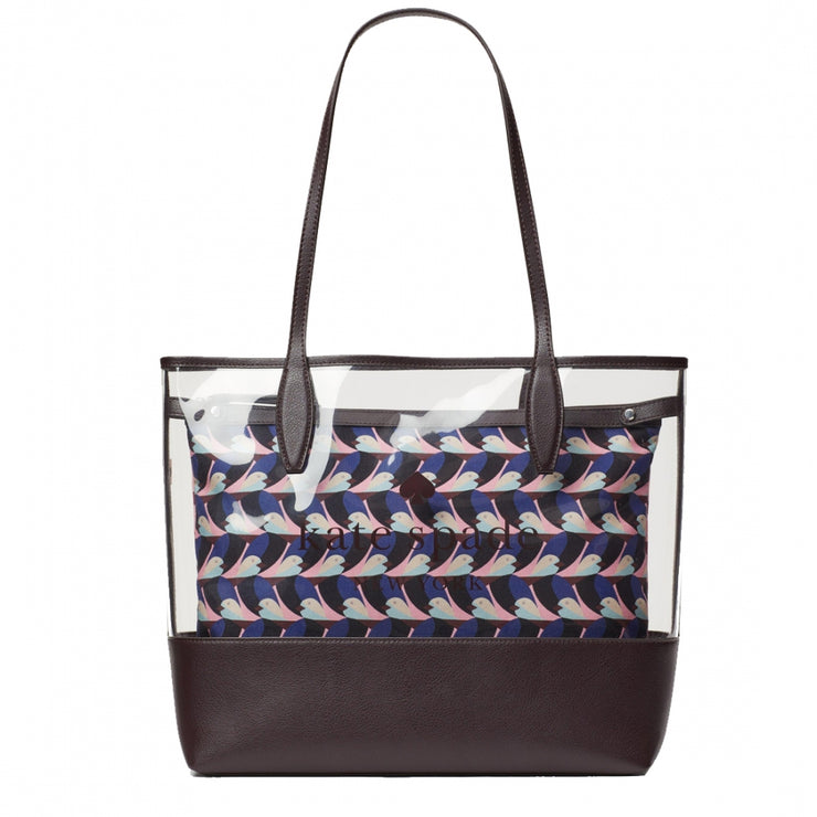 Kate Spade Ash See-Through Geo Bird Large Triple Compartment Tote Bag WKRU6932 in Multi