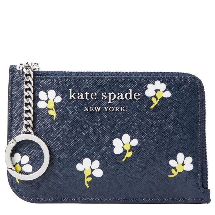Kate Spade Cameron Daisy Toss Medium L-Zip Card Holder