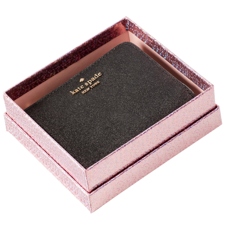 Kate Spade Lola Glitter Boxed Small L-Zip Bifold Wallet
