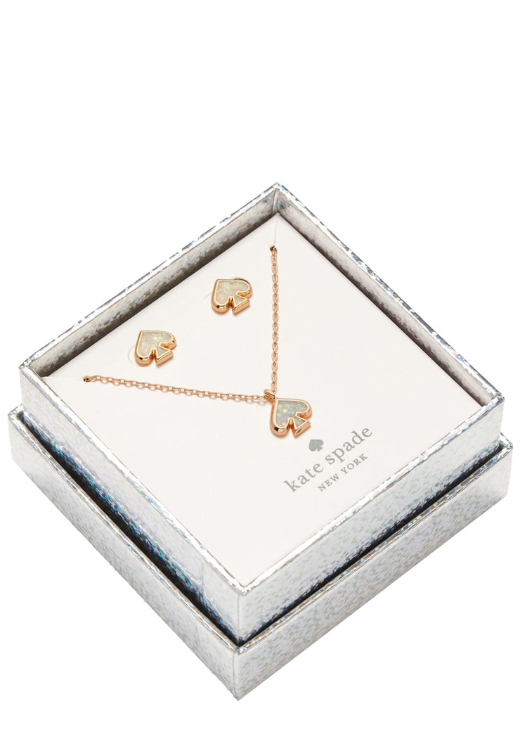 Kate Spade Everyday Spade Glitter Studs and Pendant Set