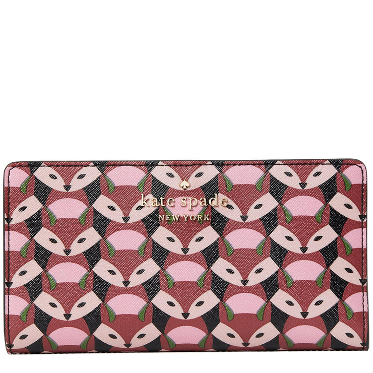 Kate Spade Staci Geo Fox Large Slim Bifold Wallet