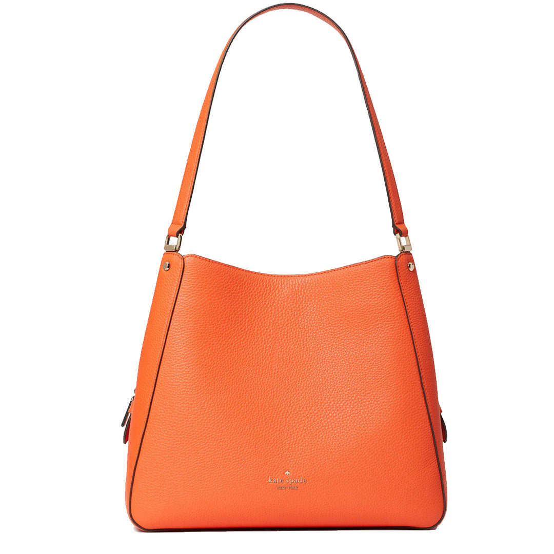 Kate Spade Leila Medium Triple Compartment Shoulder Bag in Coral