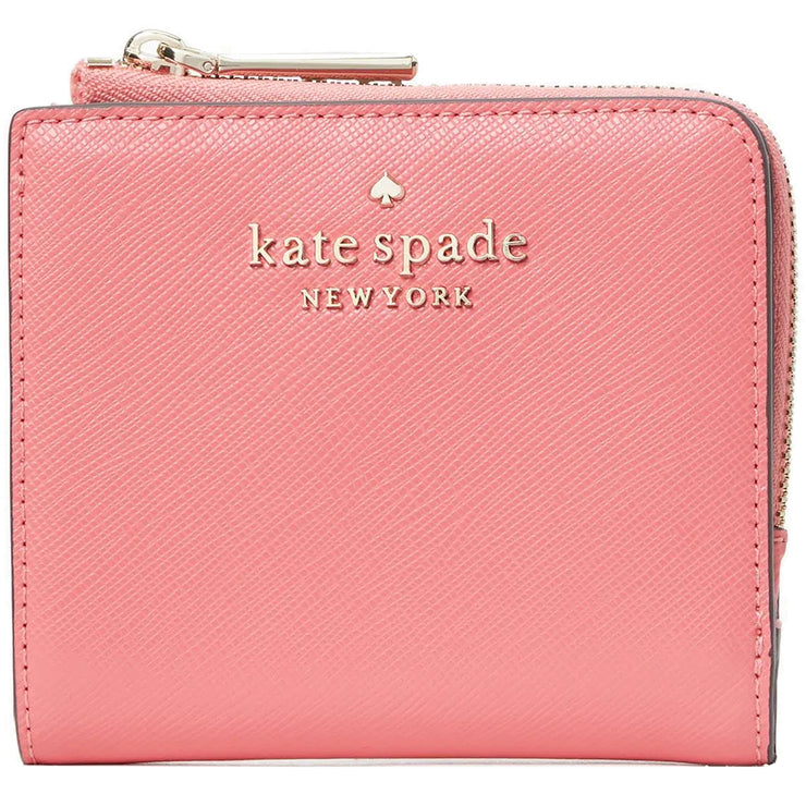 Kate Spade Staci Small L-Zip Bifold Wallet in Garden Pink