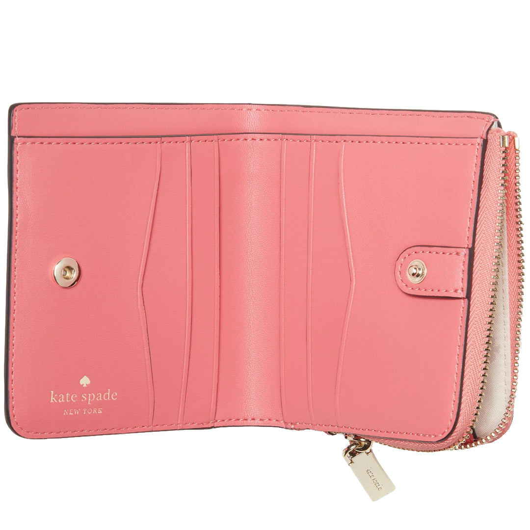 Kate Spade Staci Small L-Zip Bifold Wallet - Garden Pink WLR00143