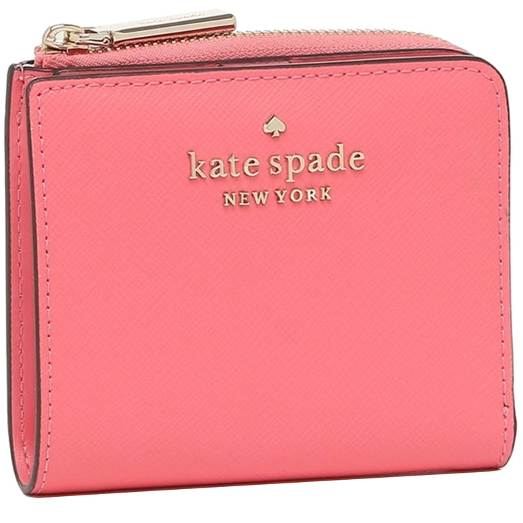 Kate Spade Staci Small L-Zip Bifold Wallet in Garden Pink