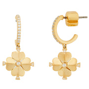 Kate Spade Legacy Logo Spade Flower Mini Hoops Earrings