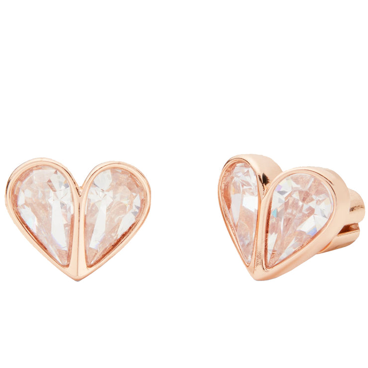 Kate Spade Rock Solid Stone Small Heart Studs Earrings wbruh793