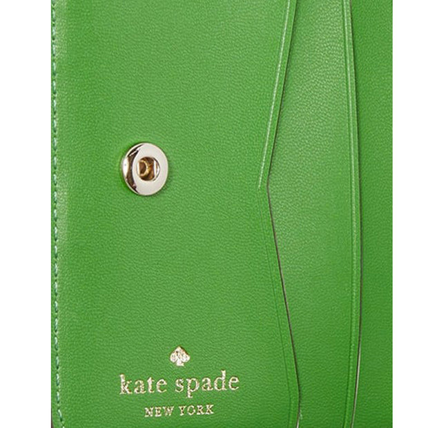 Kate Spade Staci Colorblock Small L-Zip Bifold Wallet in Verona Green Multi wlr00121