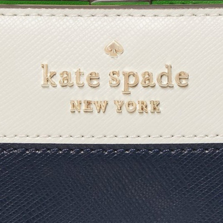Kate Spade Staci Colorblock Small L-Zip Bifold Wallet in Verona Green Multi wlr00121