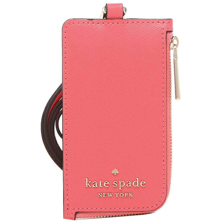 Kate Spade Staci Saffiano Card Case Lanyard ID Badge Holder, Digital Red