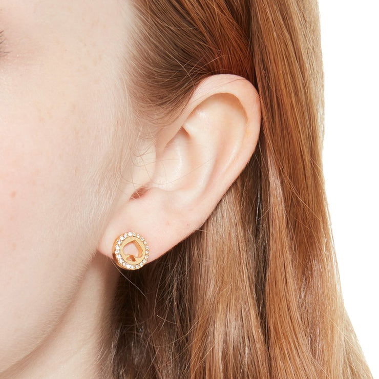 Buy Kate Spade Spot The Spade Pave Halo Spade Studs Earrings in Clear/ Gold o0ru2605 Online in Singapore | PinkOrchard.com