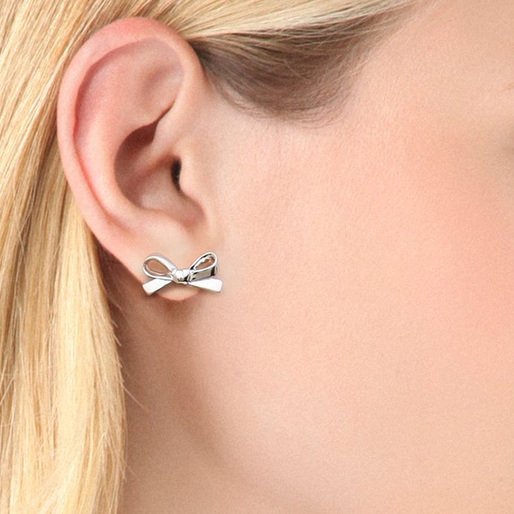 Buy Kate Spade Skinny Mini Bow Studs Earrings in Silver o0ru2907 Online in Singapore | PinkOrchard.com